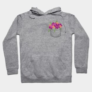 Pocket Bouquet to go for Purple Flower Lovers Hoodie